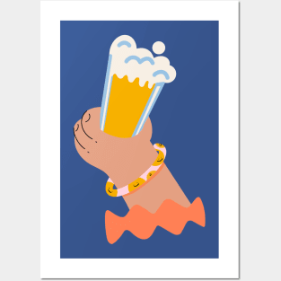 Beer in Hand Posters and Art